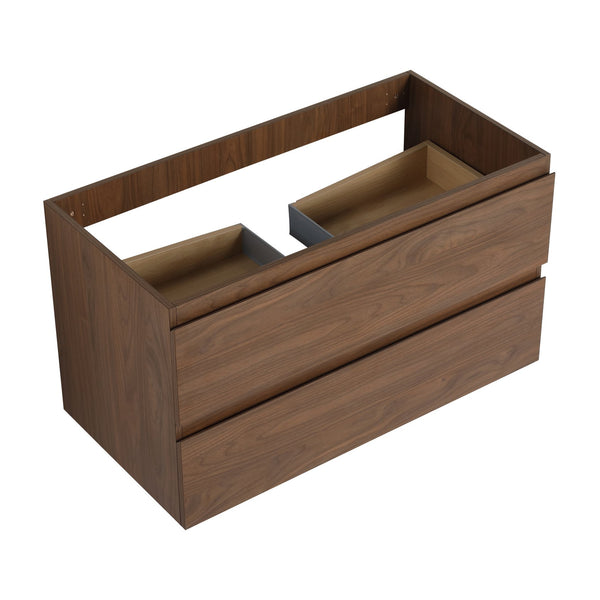 English Elm 36" Wall-Mounted Vanity With Ceramic Sink & 2 Soft-Close Drawers – Modern Space-Saving Design! W999S00166