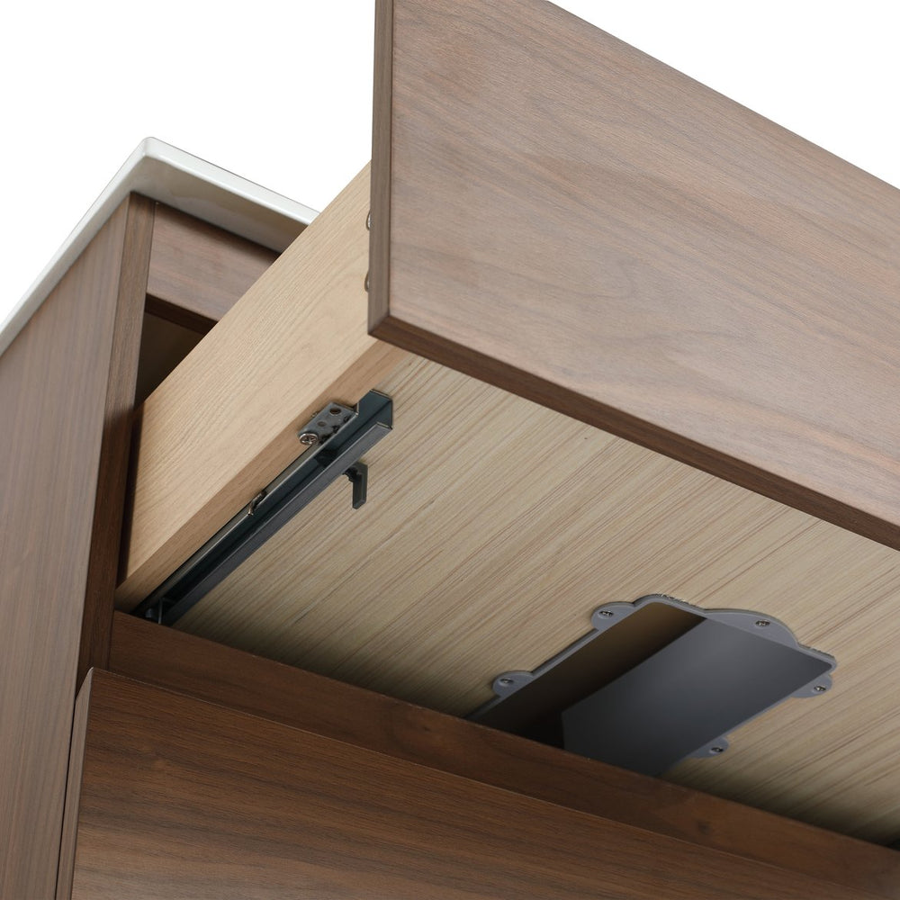 English Elm 24" Wood Grain Bathroom Vanity Cabinet with Soft-Close Drawers, Eco-Friendly Plywood, Water-Resistant Melamine Brown Oak W999P174701