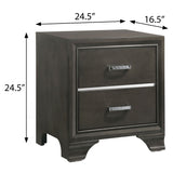 English Elm Grey 2-Drawer Nightstand