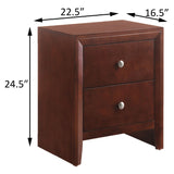 English Elm Brown Cherry 2-Drawer Nightstand