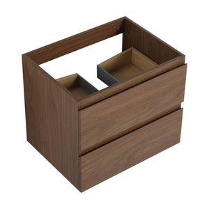 English Elm 24" Wall-Mounted Bathroom Vanity With Ceramic Sink, Soft-Close Drawers, Perfect For Small Spaces W999S00164