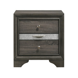 English Elm Grey 3-Drawer Nightstand