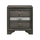 English Elm Grey 3-Drawer Nightstand