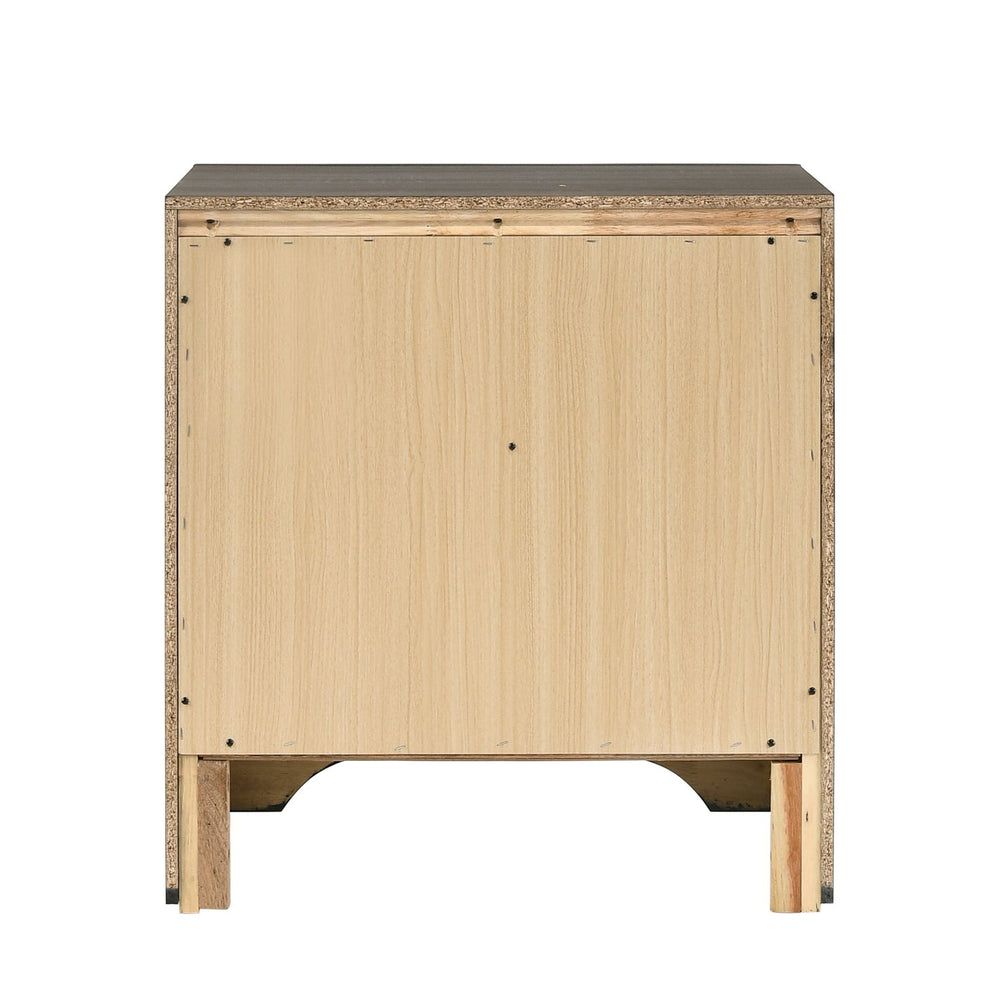 English Elm Grey 3-Drawer Nightstand with Felt-Lined Jewelry Drawer, Modern Grey Finish, Secure Clutter-Free Storage B062P181322