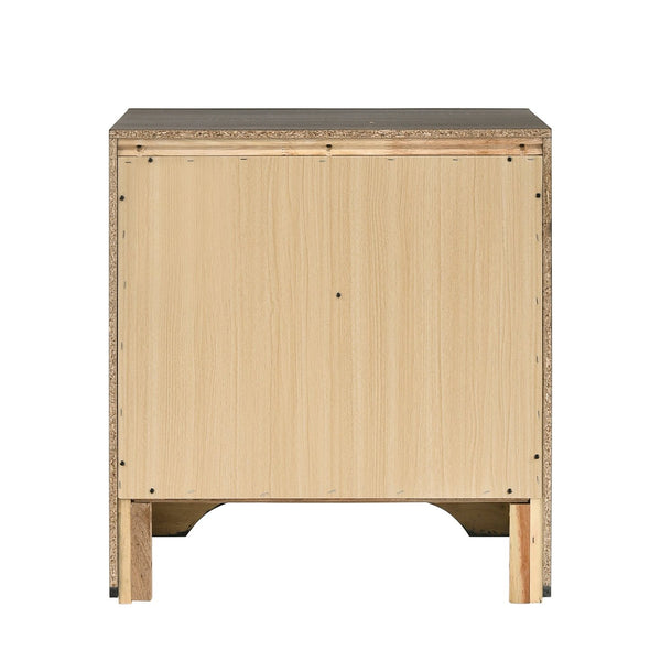English Elm Grey 3-Drawer Nightstand with Felt-Lined Jewelry Drawer, Modern Grey Finish, Secure Clutter-Free Storage B062P181322