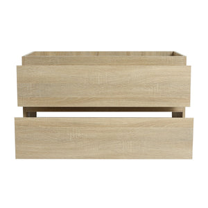 English Elm 36" Wall-Mounted Bathroom Vanity Cabinet with Wood Grain Finish, Soft-Close Drawers, Water-Resistant Plywood Light Oak W999P174700
