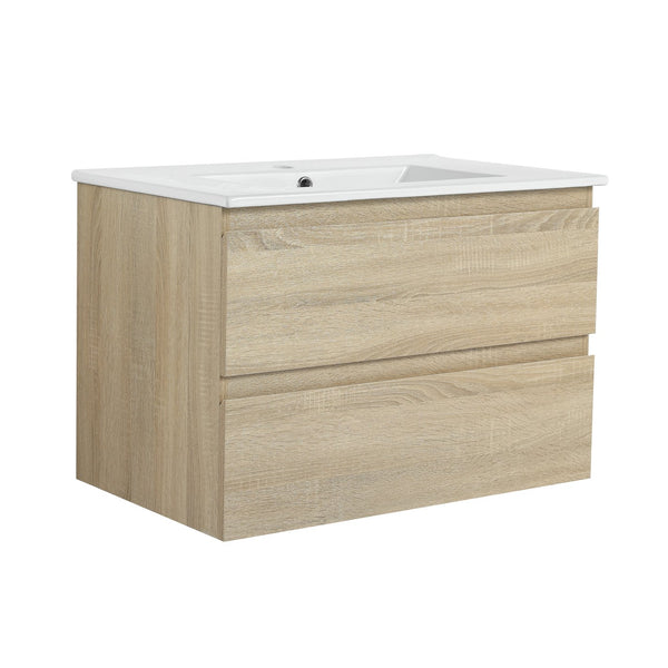 English Elm 30" Modern Wall-Mounted Bathroom Vanity With Durable Ceramic Sink & Soft-Close Drawers For Style W999S00168