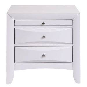 English Elm White Nightstand With 2 Drawers