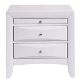 Stylish White Nightstand with 2 Drawers, Dovetail Construction, 26.50