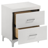 English Elm White 2-Drawer Nightstand