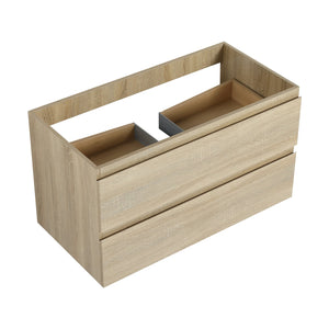English Elm 36" Wall-Mounted Bathroom Vanity Cabinet with Wood Grain Finish, Soft-Close Drawers, Water-Resistant Plywood Light Oak W999P174700