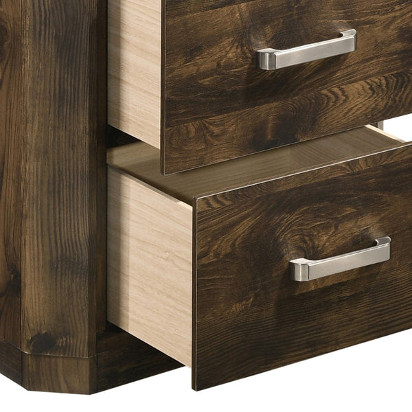 English Elm Rustic Transitional Walnut Nightstand with 2 Smooth-Glide Drawers, Safety Stops & Ample Bedside Storage B062P181320