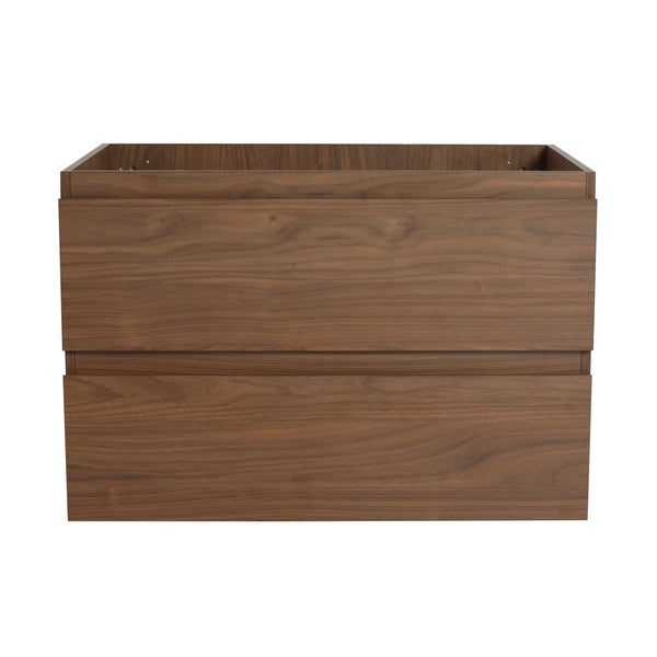 English Elm 30" Wall-Mounted Bathroom Vanity With Black Ceramic Sink & Soft-Close Drawers For Modern Spaces W999S00195
