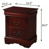 English Elm Cherry 2-Drawer Nightstand