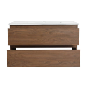 English Elm 36" Wall-Mounted Vanity With Ceramic Sink & 2 Soft-Close Drawers – Modern Space-Saving Design! W999S00166