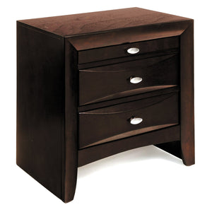 English Elm Espresso Two-Drawer Nightstand with Top Tray Storage, Romantic Bedroom Accent, Spacious Drawers for Essentials B062P181312
