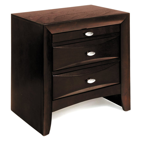 English Elm Espresso Two-Drawer Nightstand with Top Tray Storage, Romantic Bedroom Accent, Spacious Drawers for Essentials B062P181312
