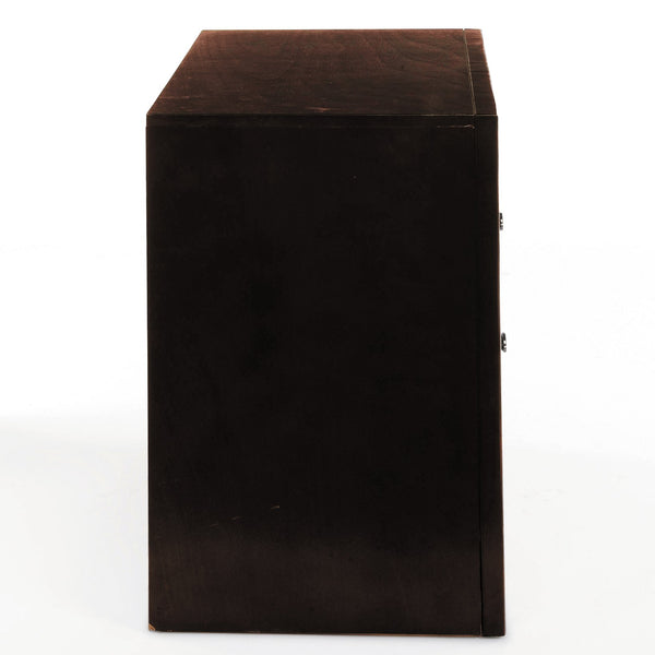 English Elm Espresso Two-Drawer Nightstand with Top Tray Storage, Romantic Bedroom Accent, Spacious Drawers for Essentials B062P181312