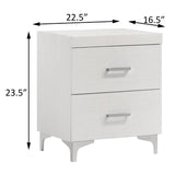 English Elm White 2-Drawer Nightstand