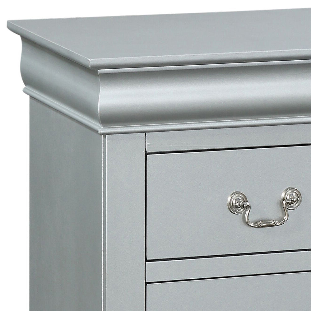 English Elm Platinum Classic 2-Drawer Nightstand for Small Bedrooms — Solid Pine Storage, Compact Elegant Design B062P181325