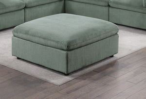 English Elm Sage 6-Piece Modular Sectional Set – Cozy Corduroy Couch With Ottoman & Armless Chairs For Living Room B011S00890-GIGA