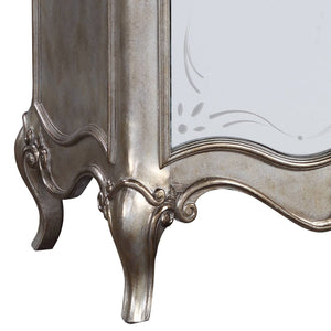 English Elm Antique Champagne Mirrored 2-Drawer Nightstand with Felt-Lined Top Drawer & Soft-Close Safety Stops B062P181316