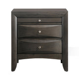 Stylish Grey Oak Nightstand w/ 2 Spacious Drawers & Dovetail Construction - 26.50 x 17.50 x 25.50