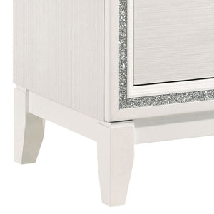English Elm White 2-drawer Nightstand with Glam Accents, Smooth-Closing Drawers, Spacious Modern Bedroom Storage B062P181334