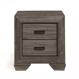 English Elm Weathered Grey Grain 2-Drawer Nightstand