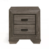 Rustic Weathered Grey 2-Drawer Nightstand | Vintage Charm with Efficient Storage | 24.50 x 17.50 x 27.50