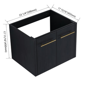 English Elm 24 Inch Wall Vanity Cabinet Only BVB09124BCT — 24" Modern Soft-Close Bathroom Base, Eco Plywood, Water-Resistant Finish W999P174656