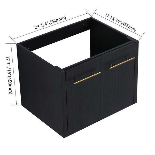 English Elm 24 Inch Wall Vanity Cabinet Only BVB09124BCT — 24" Modern Soft-Close Bathroom Base, Eco Plywood, Water-Resistant Finish W999P174656