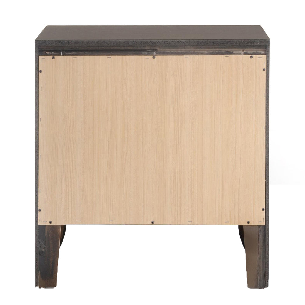 English Elm Grey Oak Two-Drawer Nightstand with Top Tray, Spacious Storage, Stylish Oak Finish for Bedroom (98) B062P181317