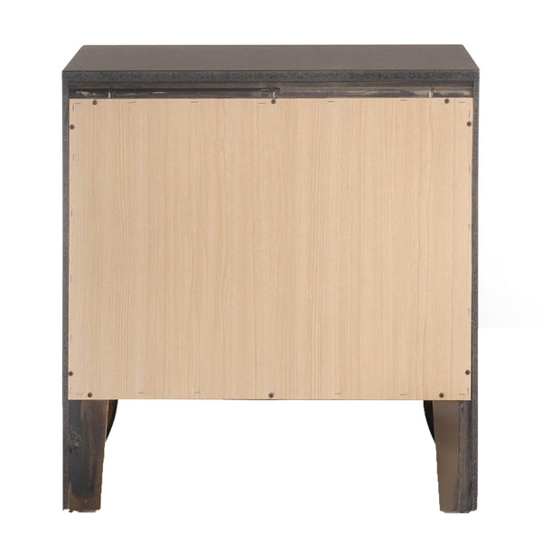 English Elm Grey Oak Two-Drawer Nightstand with Top Tray, Spacious Storage, Stylish Oak Finish for Bedroom (98) B062P181317