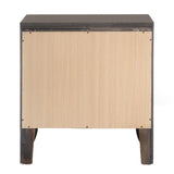 English Elm Grey Oak Nightstand With 2 Drawers