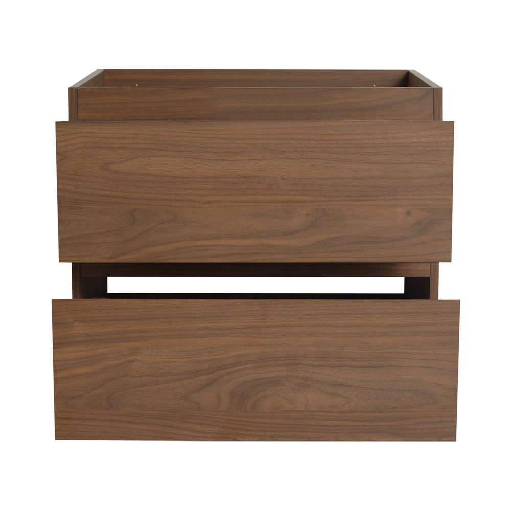English Elm 24" Wood Grain Bathroom Vanity Cabinet with Soft-Close Drawers, Eco-Friendly Plywood, Water-Resistant Melamine Brown Oak W999P174701