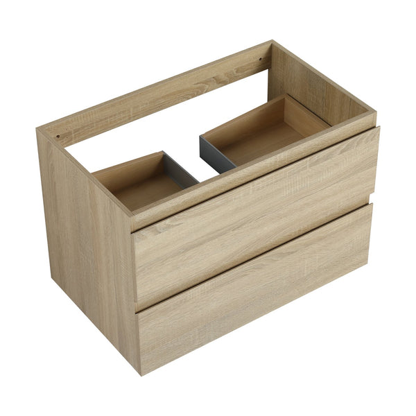 English Elm 30" Wall-Mounted Bathroom Vanity Cabinet with Wood Grain Finish, Soft-Close Drawers, Durable Plywood Light Oak W999P174699