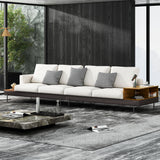 Hearth and Haven 4-Seater Fabric Sofa with Loose Back Cushions, Off White and Black W1793S00002