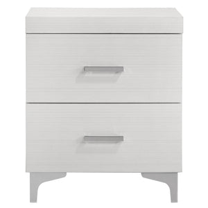 English Elm White 2-Drawer Nightstand with Dovetail English Drawers, 3/4 Extension & Metal Glides, Classic Elegance B062P181342