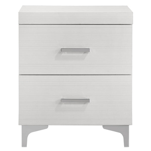 English Elm White 2-Drawer Nightstand with Dovetail English Drawers, 3/4 Extension & Metal Glides, Classic Elegance B062P181342
