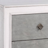 English Elm Rustic Grey and Weathered White 2-Drawer Nightstand