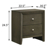 English Elm Grey 2-Drawer Nightstand