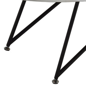 English Elm Weathered Grey Oak Oval Coffee Table - Industrial Style With Black Asymmetrical Legs For Modern Living B062P181352-GIGA