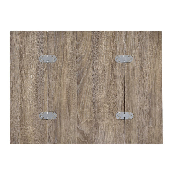 English Elm Weathered Oak Side Table With Chrome Base - Stylish, Adjustable, Compact Accent Table For Any Space B062P181354-GIGA