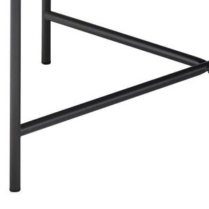 English Elm Weathered Grey Oak Round Coffee Table With Black Metal Trim – Industrial Charm For Modern Living Rooms B062P181353-GIGA