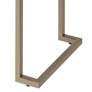 English Elm White Faux Marble Sofa Table with Champagne Sled Base – Modern Console for Entryway & Living Room Decor White+Gold B062P181382