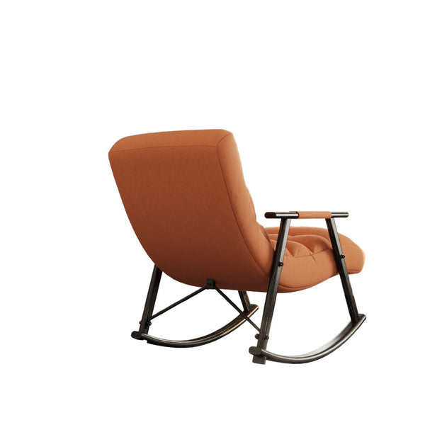 English Elm 42"l Folding Rocking Chair Iron Frame Cushioned High Back Adjustable Footrest Lounge W1669P163324