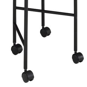 English Elm Vintage Oak and Black Nesting Tables Set — Rustic Industrial 2-Piece Round Top Side Tables on Casters, Space-Saving Elegance and Mobilitymates B062P181388
