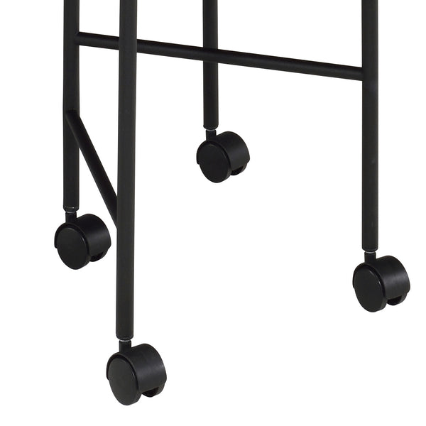 English Elm Vintage Oak and Black Nesting Tables Set — Rustic Industrial 2-Piece Round Top Side Tables on Casters, Space-Saving Elegance and Mobilitymates B062P181388