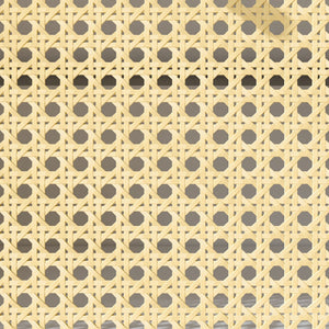 English Elm Storage Cabinet with Rattan Doors and Built-In Outlet, Tall Freestanding Hutch with Spacious Countertop and 4 Drawers W2227P160487